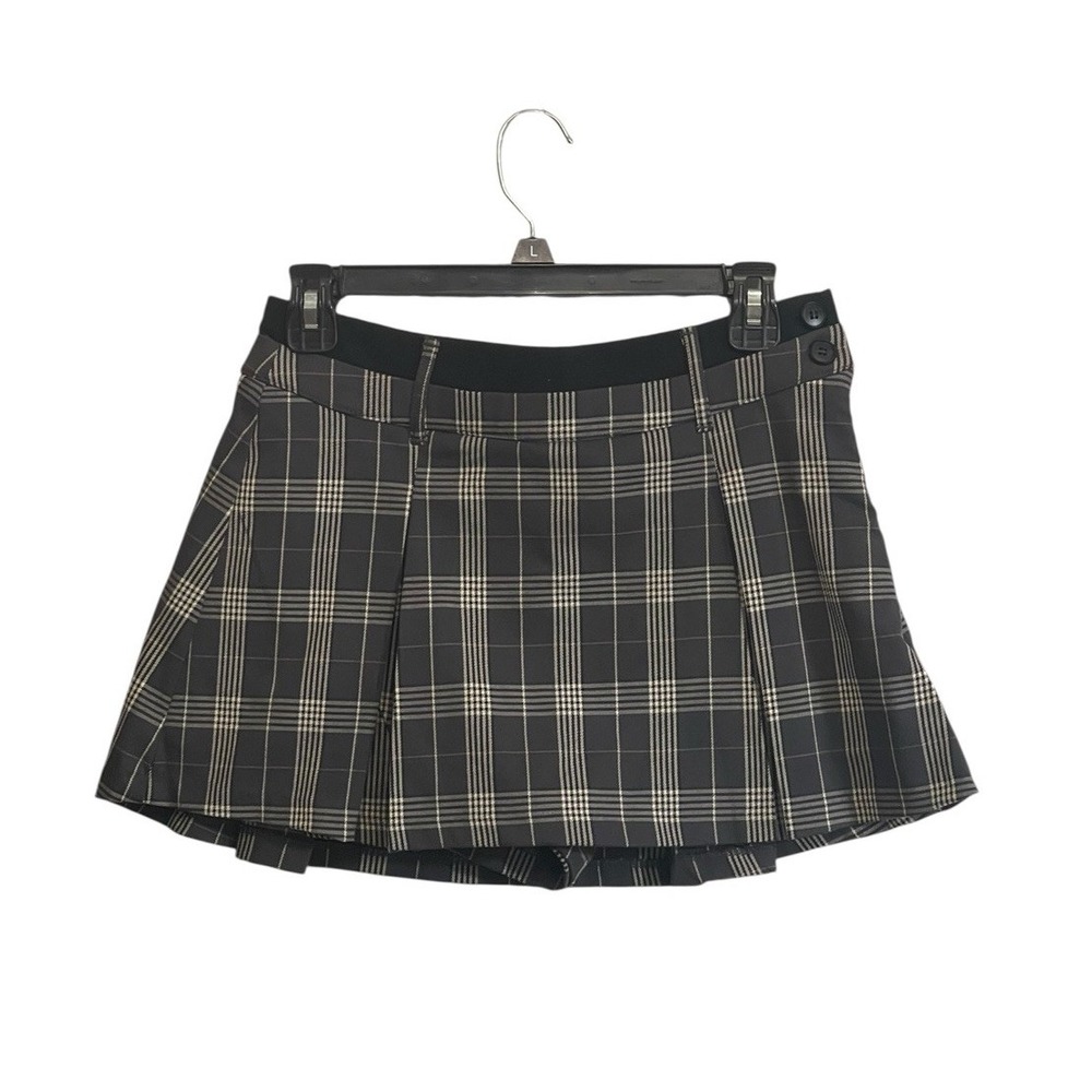 Y2K No Comment Micro Mini Skirt Small Plaid Pleated Schoolgirl Preppy Punk